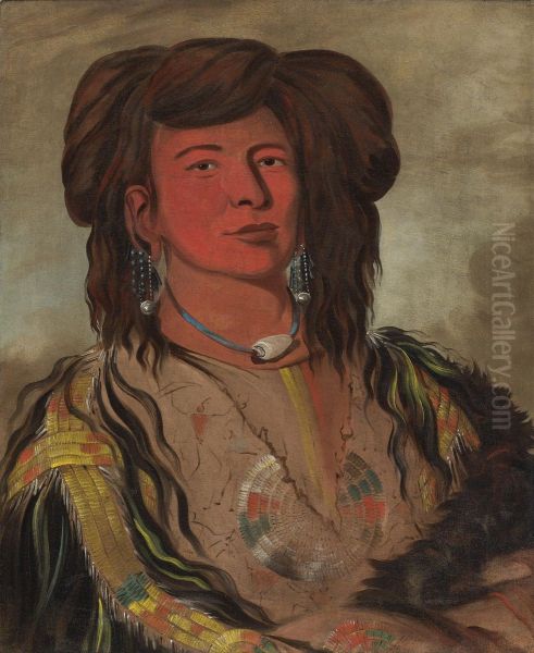 One Horn, Head Chief Of The Miniconjou Tribe, Teton Dakota (western Sioux) Oil Painting by George Catlin