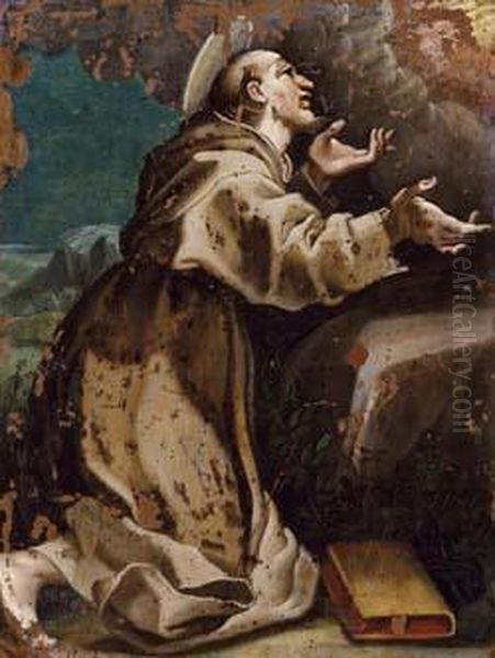 San Francesco In Estasi Oil Painting by Luca Cattapane