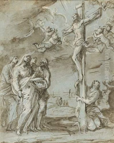 La Crucifixion Oil Painting by Sigismondo Caula