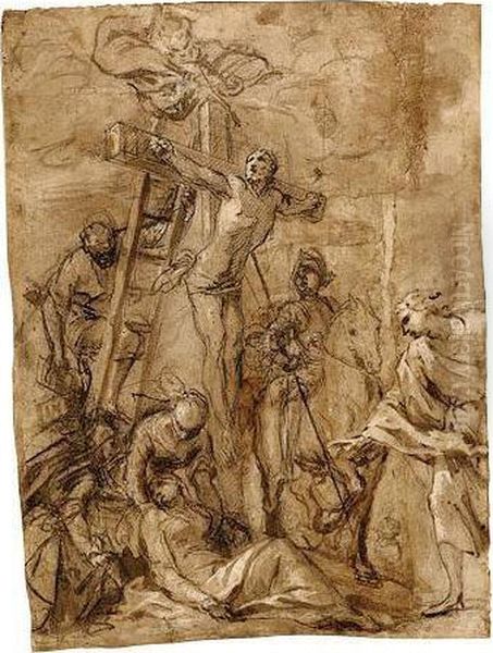 The Crucifixion Oil Painting by Sigismondo Caula