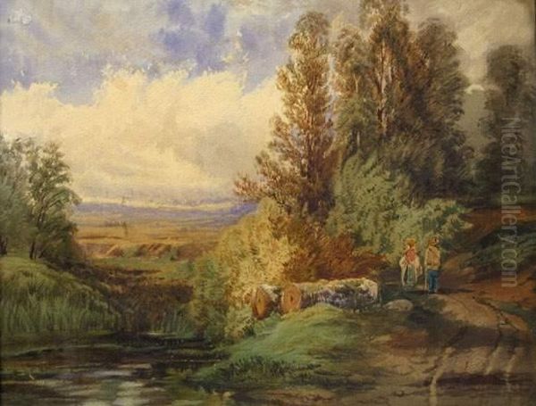 Paysage Varois Anime. Oil Painting by Edouard Louis Cauvin