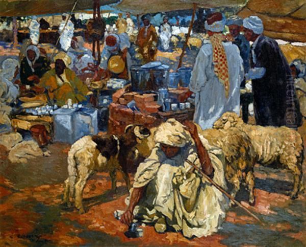 Marche Arabe Oil Painting by Leon Cauvy