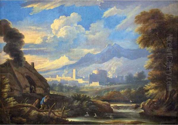 Paesaggio Con Figure Oil Painting by Pieter the Younger Mulier