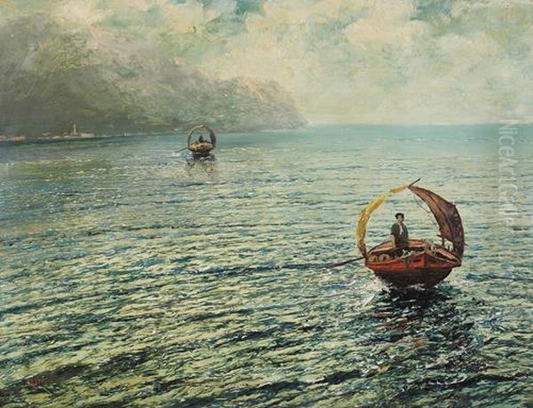 Lago Di Como Oil Painting by Giovanni Cavalleri