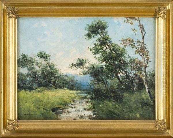 Paesaggio Fluviale Oil Painting by Giuseppe Cavalleri