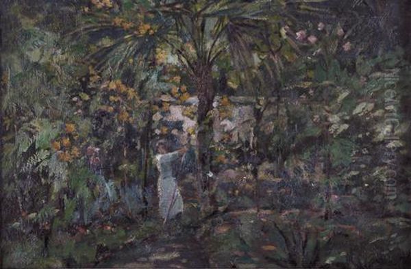 Giardino A Stresa Oil Painting by Enrico Cavalli