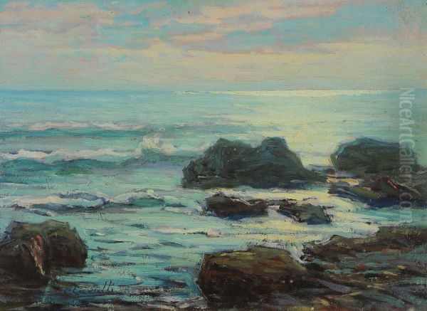 Tramonto Sul Mare Oil Painting by Giovanni Cavalli