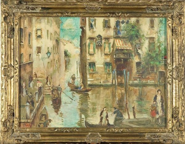 Venezia Oil Painting by Attilio Cavallini