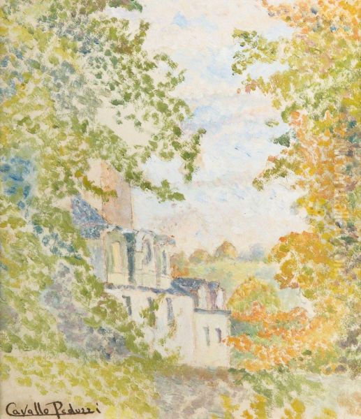 Le Manoir Oil Painting by Emile Gustave Cavallo-Peduzzi