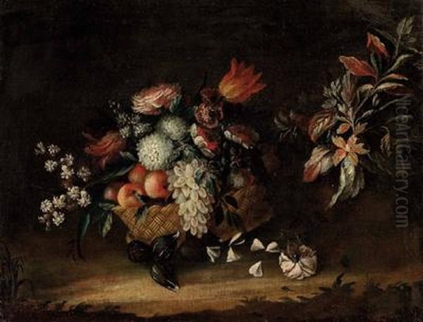 Blumen- Undfruchtestillleben Oil Painting by Bartolomeo Cavarrozzi