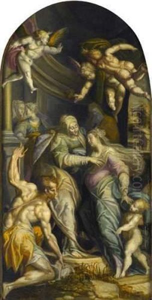 La Visitation Oil Painting by Francesco Cavazzoni