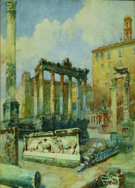 Il Foro Romano Oil Painting by Romeo Cavi