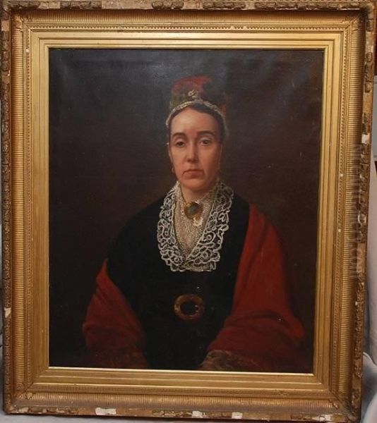 Portrait Of A Lady Oil Painting by James Lewis Caw