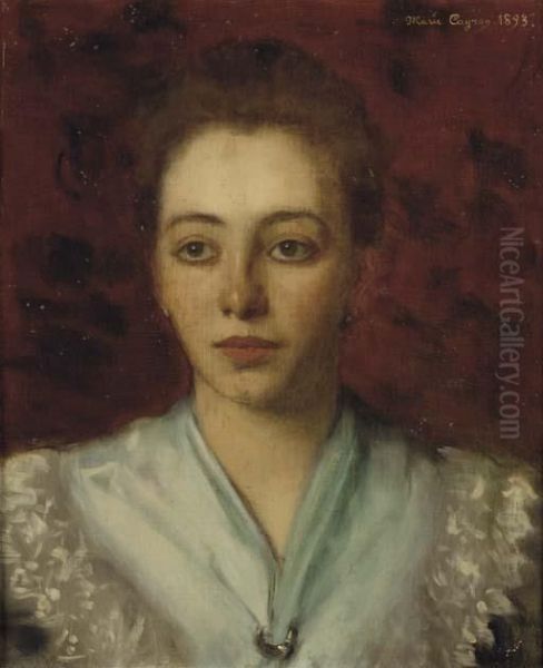 Portrait D'une Jeune Femme Oil Painting by Marie Rose Marguerite Cayron Vasselon