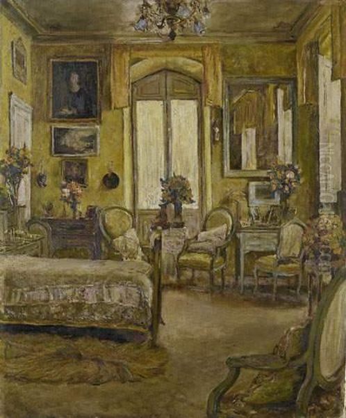 Scene D'interieur Oil Painting by Clovis Cazes