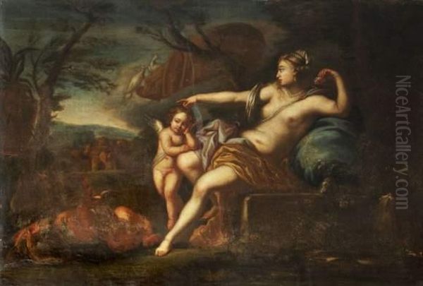 Venus Et L'amour Oil Painting by Pierre-Jacques Cazes