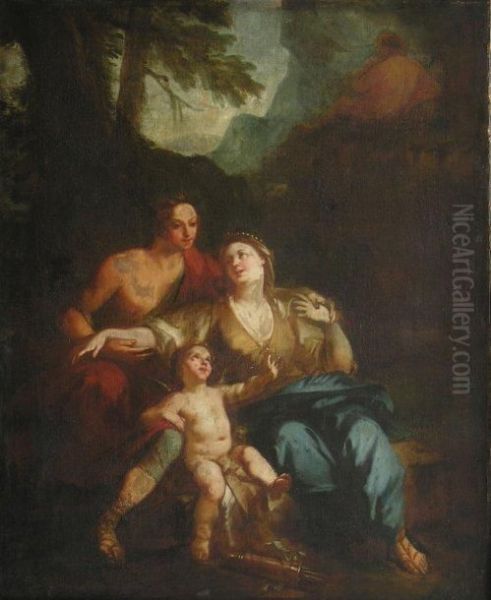 Venus Et Adonis Dans Un Paysage Oil Painting by Pierre-Jacques Cazes