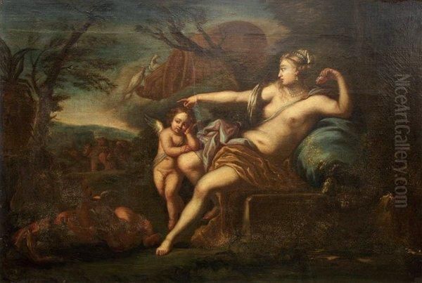 Venus Et L'amour Toile Oil Painting by Pierre-Jacques Cazes