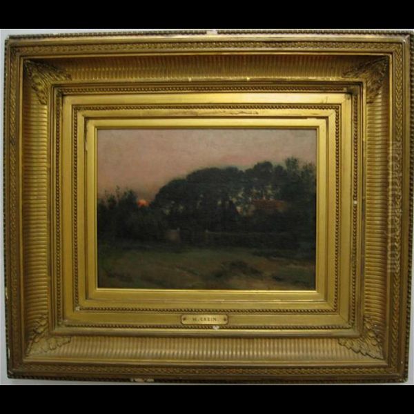 Equihen Pres Boulogne - France Sunset Oil Painting by Marie, Nee Guillet Cazin