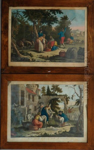 Aprile E Novembre Oil Painting by Giovanni Battista Cecchi