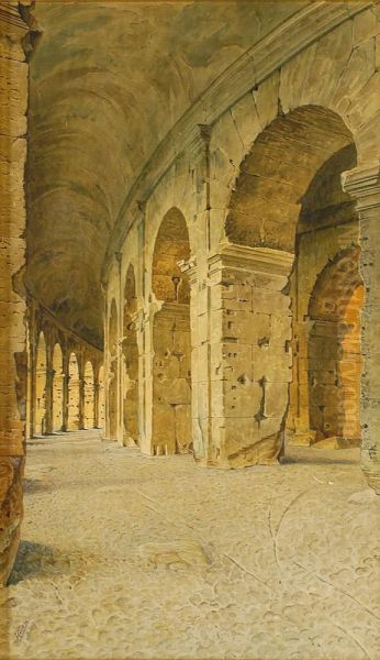 Galleria Del Colosseo In Roma Oil Painting by Lorenzo Cecchi