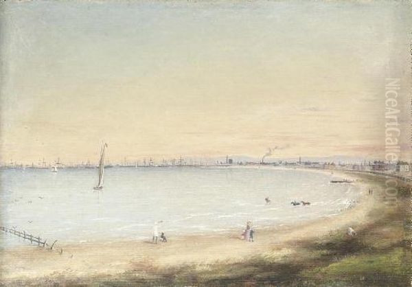 Port Phillip Bay, Victoria Oil Painting by John Peter Cederberg