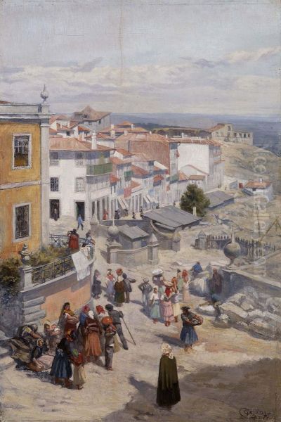 Veduta Di Oporto Oil Painting by Giuseppe Cellini