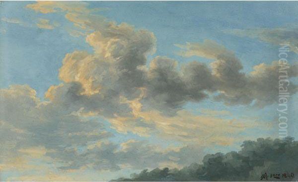 Cloud Study In The Late Afternoon Oil Painting by Jean-Michel Cels