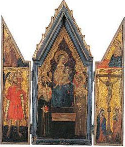 La Vierge A L'enfant En Trone Entre Quatre Saints (saint Antoine Abbe, Saint Barthelemy, Saint Francois D'assise, Saint Jacques Le Majeur) Et Deux Saintes (sainte Catherine Et Sainte Marguerite) Oil Painting by Cenni Di Francesco Di Ser Cenni