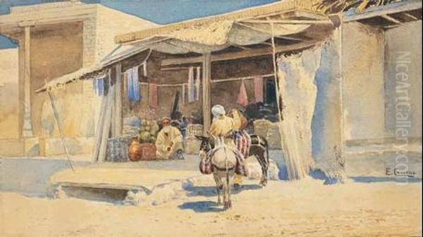 Mercato Arabo Oil Painting by Ettore Cercone