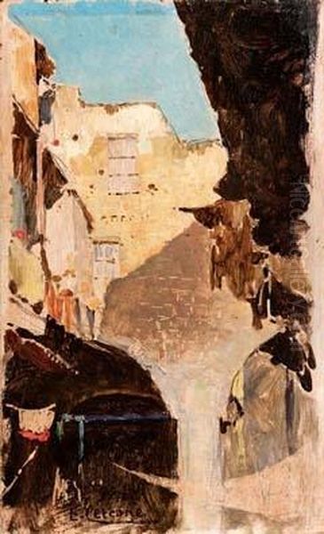 Cortile Oil Painting by Ettore Cercone