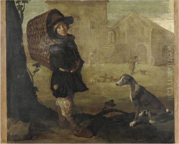 Portarolo Col Cane Oil Painting by Giacomo Ceruti (Il Pitocchetto)