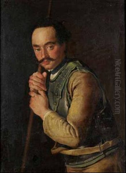 Ritratto Di Armigero Oil Painting by Giacomo Ceruti (Il Pitocchetto)