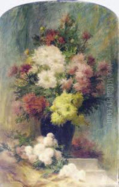 Mazzo Di Fiori Oil Painting by Achille Theodore Cesbron