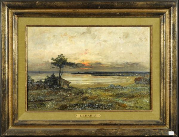 Paysage Au Coucher Du Soleil Oil Painting by Leonce Chabry