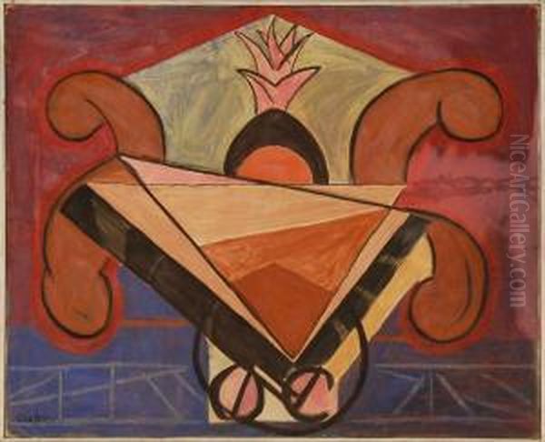 Abstract Still Life Oil Painting by Oliver Newberry Chaffee