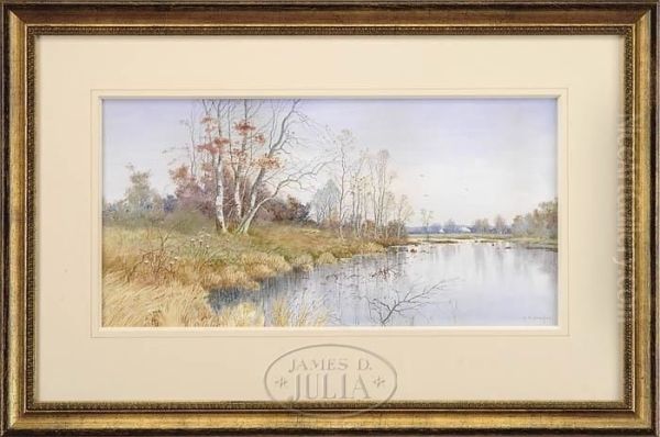 The Remnants Of Autumn Oil Painting by Samuel R. Chaffee