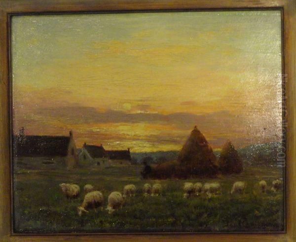 Les Moutons Oil Painting by Paul Chaigneau