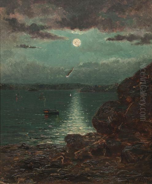 Claire De Lune Oil Painting by Auguste Chaix