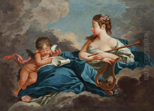 Venus Et L'amour Oil Painting by Charles Michel-Ange Challe