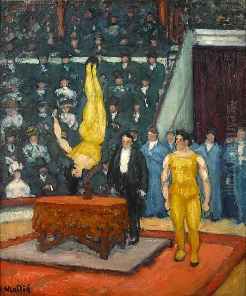 L'equilibriste Du Cirque Medrano Oil Painting by Jean Laurent Challie