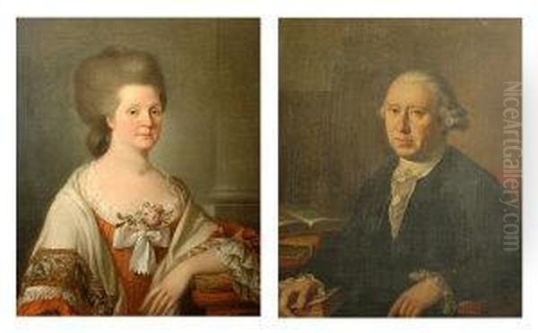 Patrick Miller Of Dalswinton (1731-1815) Mrs Miller (nee Lindsay) Of Dalwinton Oil Painting by George Chalmers