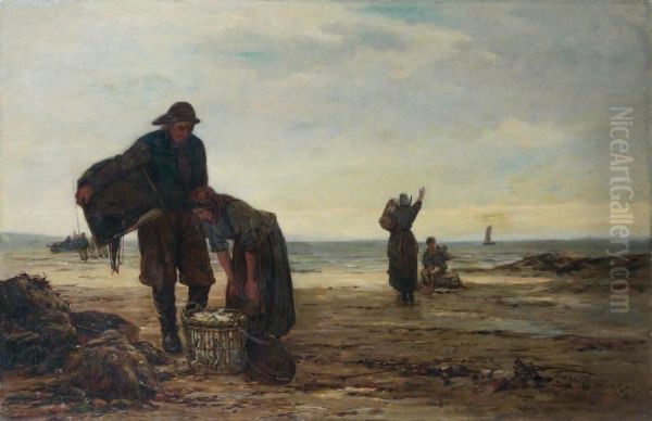 Le Retour De La Peche Oil Painting by Hector Chalmers