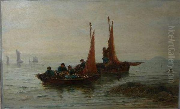 The Day's Catch, Off The West Coast, Aisla Craig Oil Painting by John Chalmers