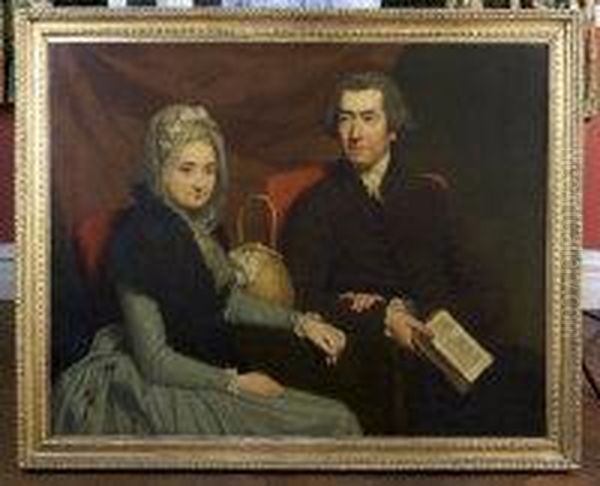 Portrait Of A Gentleman And A Lady Oil Painting by Mason Chamberlin