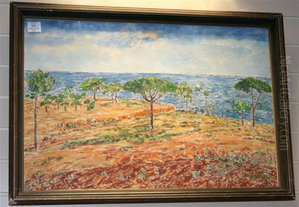 Mediterrenean Landscape Oil Painting by Charles Edward Chambers