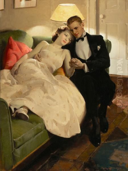 Romantic Interlude Oil Painting by Charles Edward Chambers