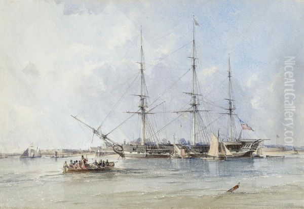 The Blackwall Frigate Oil Painting by George Chambers