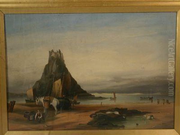 S Mount, Figures, Pony Oil Painting by George Chambers