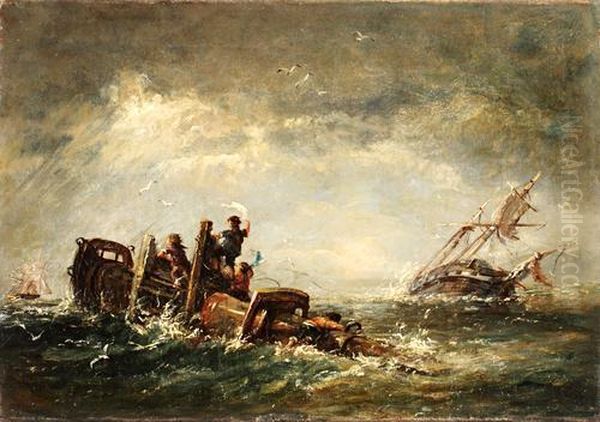 A Wreck Oil Painting by John Chambers